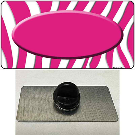 Hot Pink White Zebra Center Oval Novelty Metal Hat Pin