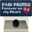 Paw Prints On My Heart Novelty Metal Hat Pin Tag