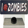 I Love Zombies Novelty Metal Hat Pin Tag