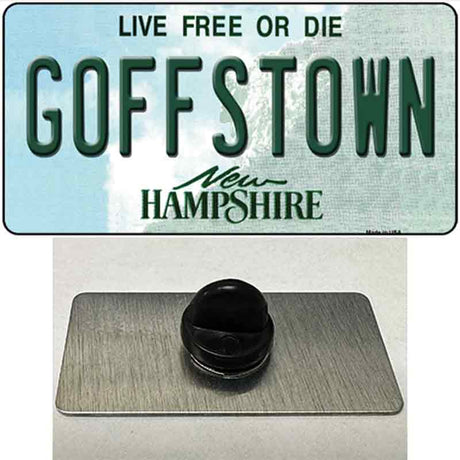 Goffstown New Hampshire Novelty Metal Hat Pin Tag