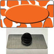 Orange White Giraffe Center Oval Novelty Metal Hat Pin