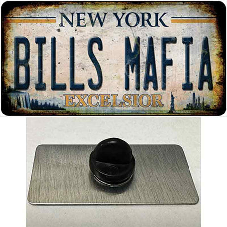 Bills Mafia New York Rusty Novelty Metal Hat Pin Tag