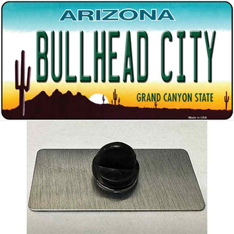 Bullhead City Arizona Novelty Metal Hat Pin Tag