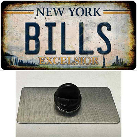 Bills Excelsior New York Rusty Novelty Metal Hat Pin Tag