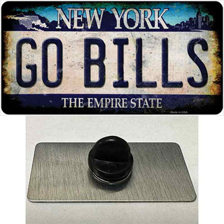 Go Bills New York Rusty Novelty Metal Hat Pin Tag