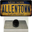 Allentown NY Yellow Rusty Novelty Metal Hat Pin Tag