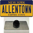 Allentown NY Yellow Novelty Metal Hat Pin Tag