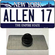 Allen 17 NY Blue Novelty Metal Hat Pin Tag