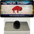 Red Buffalo NY Blue Rusty Novelty Metal Hat Pin Tag