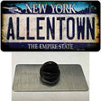 Allentown NY Blue Rusty Novelty Metal Hat Pin Tag