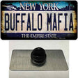 Buffalo Mafia NY Blue Rusty Novelty Metal Hat Pin Tag