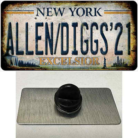 Allen Diggs 21 NY Excelsior Rusty Novelty Metal Hat Pin Tag