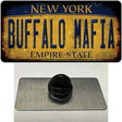 Buffalo Mafia NY Rusted Yellow Novelty Metal Hat Pin Tag