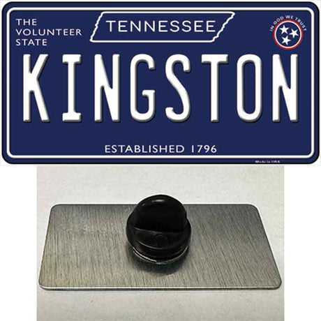 Kingston Tennessee Blue Novelty Metal Hat Pin Tag