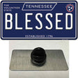 Blessed Tennessee Blue Novelty Metal Hat Pin Tag