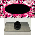 Pink Camo With Black Center Oval Novelty Metal Hat Pin