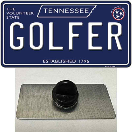 Golfer Tennessee Blue Novelty Metal Hat Pin Tag