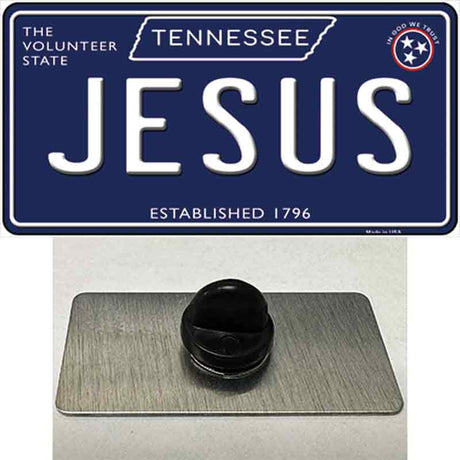 Jesus Tennessee Blue Novelty Metal Hat Pin Tag