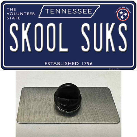 Skool Suks Tennessee Blue Novelty Metal Hat Pin Tag