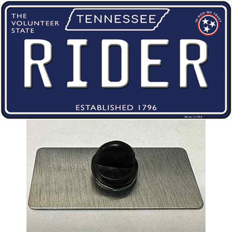 Rider Tennessee Blue Novelty Metal Hat Pin Tag