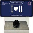 I Heart U Tennessee Blue Novelty Metal Hat Pin Tag