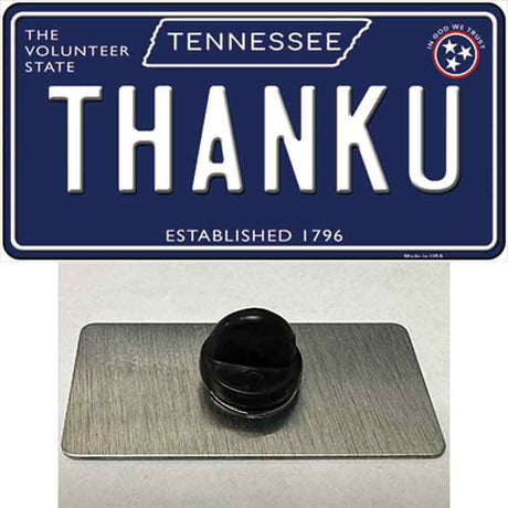 Thank U Tennessee Blue Novelty Metal Hat Pin Tag