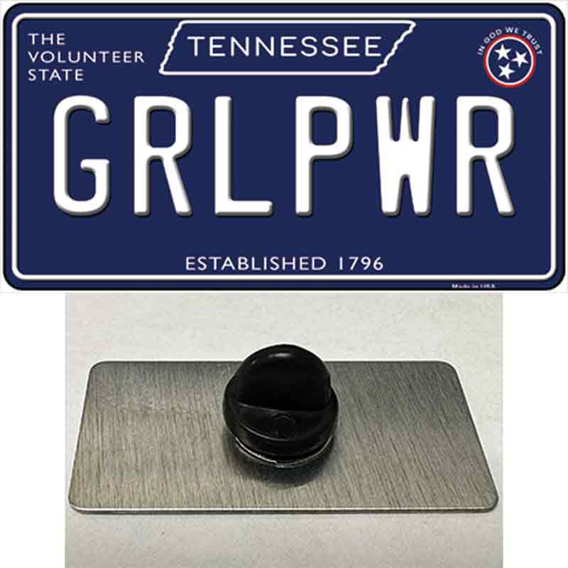 Grlpwr Tennessee Blue Novelty Metal Hat Pin Tag