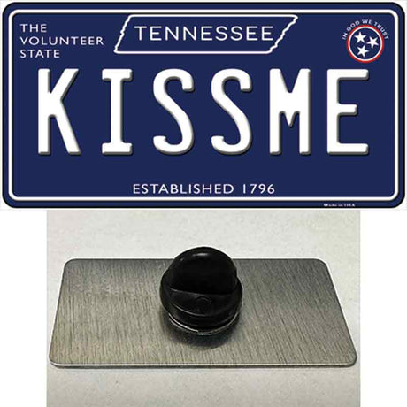 Kiss Me Tennessee Blue Novelty Metal Hat Pin Tag