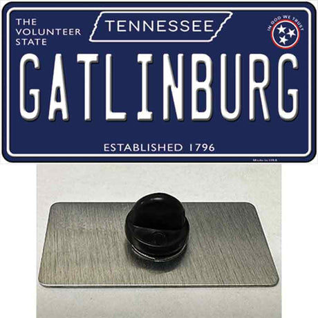 Gatlinburg Tennessee Blue Novelty Metal Hat Pin Tag