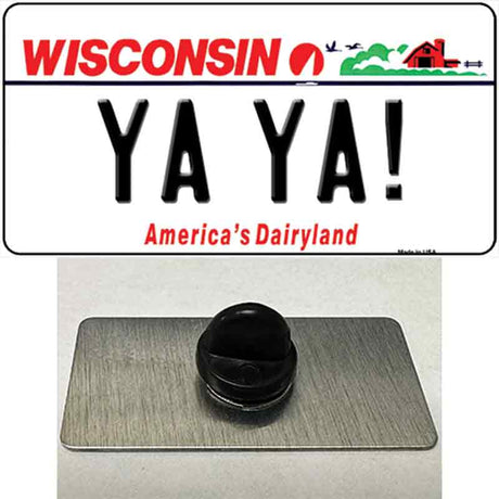 Ya Ya Wisconsin Novelty Metal Hat Pin Tag