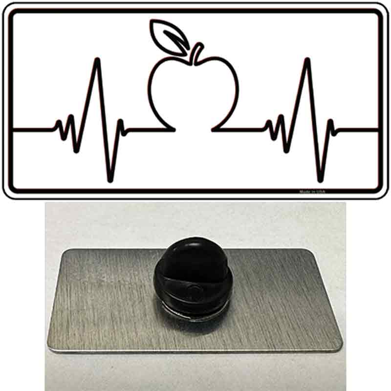 Apple Heart Beat Novelty Metal Hat Pin Tag
