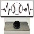 Baseball Heart Beat Novelty Metal Hat Pin Tag