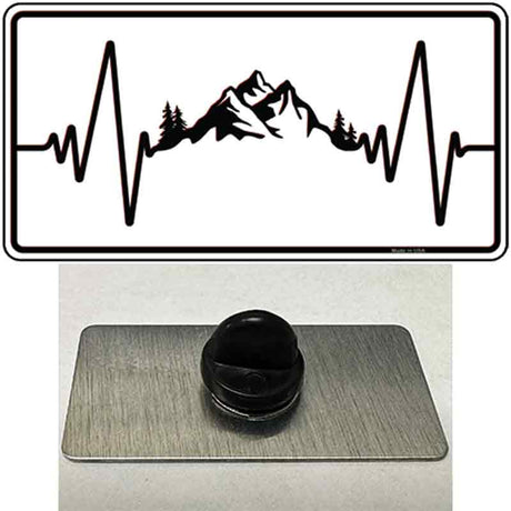 Mountains Heart Beat Novelty Metal Hat Pin Tag