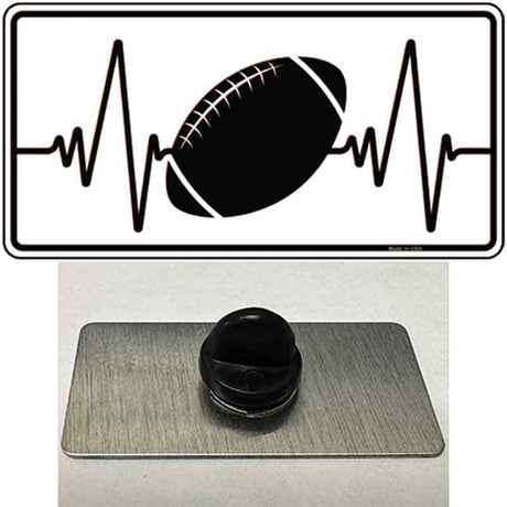 Football Heart Beat Novelty Metal Hat Pin Tag