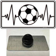 Soccer Heart Beat Novelty Metal Hat Pin Tag