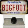 Bigfoot Massachusetts Novelty Metal Hat Pin Tag