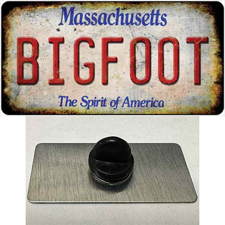 Bigfoot Massachusetts Novelty Metal Hat Pin Tag