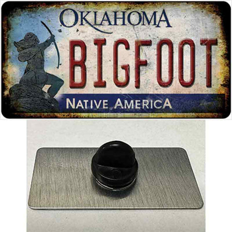 Bigfoot Oklahoma Novelty Metal Hat Pin Tag