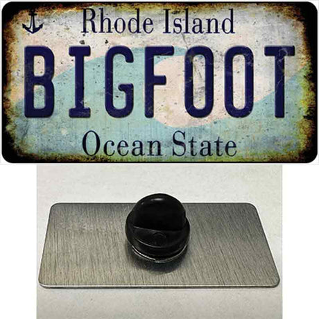 Bigfoot Rhode Island Novelty Metal Hat Pin Tag