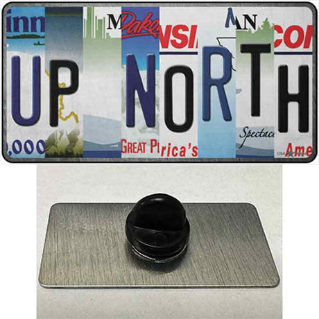 Up North Strip Art Novelty Metal Hat Pin Tag