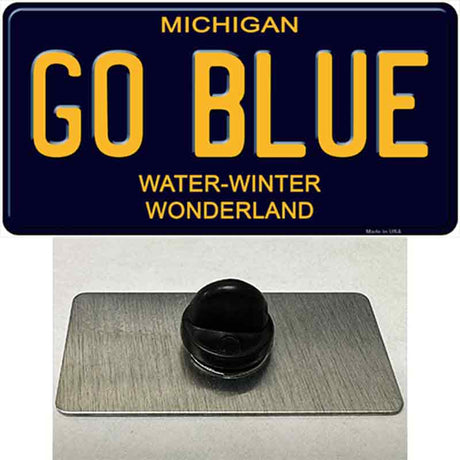 Go Blue Michigan Blue Novelty Metal Hat Pin