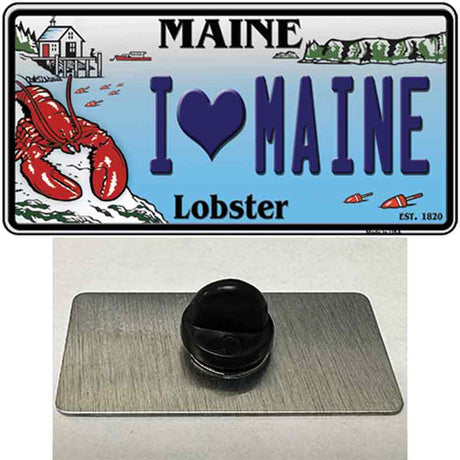 I Heart Maine Lobster Novelty Metal Hat Pin