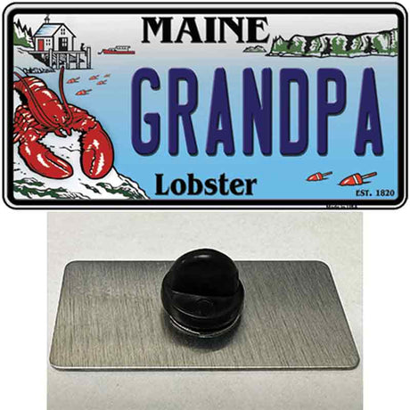 Grandpa Maine Lobster Novelty Metal Hat Pin