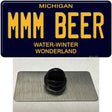 Mmm Beer Michigan Blue Novelty Metal Hat Pin