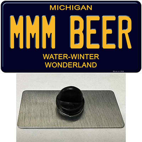 Mmm Beer Michigan Blue Novelty Metal Hat Pin