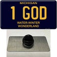 1 God Michigan Blue Novelty Metal Hat Pin