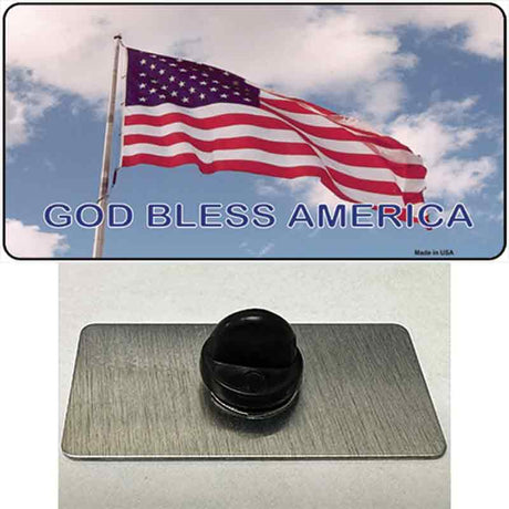 God Bless America Clouds Novelty Metal Hat Pin