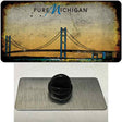 Pure Michigan Mackinac Bridge Rusty Novelty Metal Hat Pin