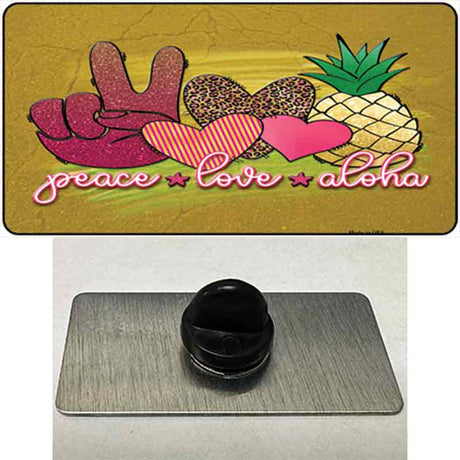 Peace Love Aloha Novelty Metal Hat Pin