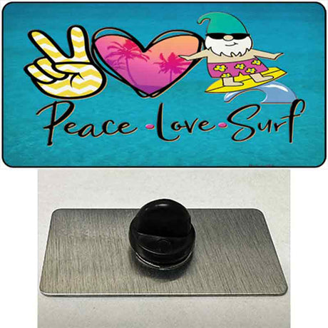 Peace Love Surf Novelty Metal Hat Pin